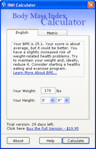 Body Mass Index Calculator 1.1 screenshot